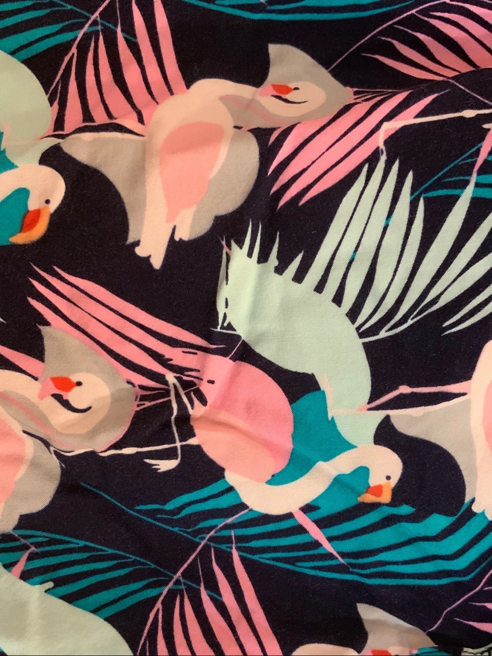 crown & ivy Navy Tropical Flamingo Print Blouse 🦩 - Picture 2 of 8